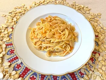 Pasta mit weißen Bohnen - Máccu di Favi